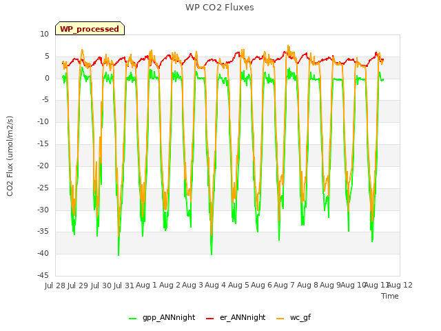 plot of WP CO2 Fluxes