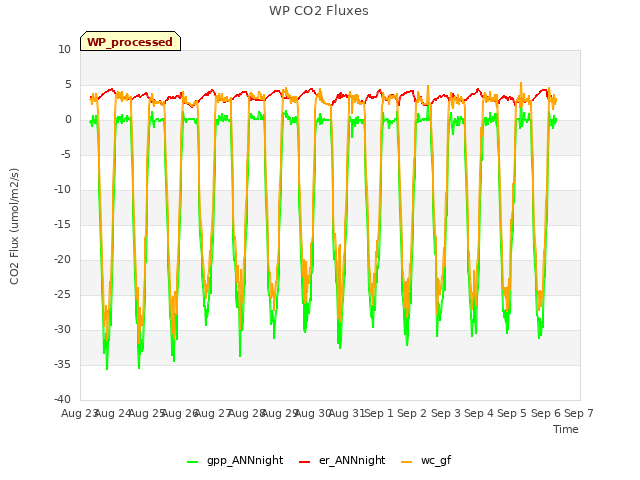 plot of WP CO2 Fluxes