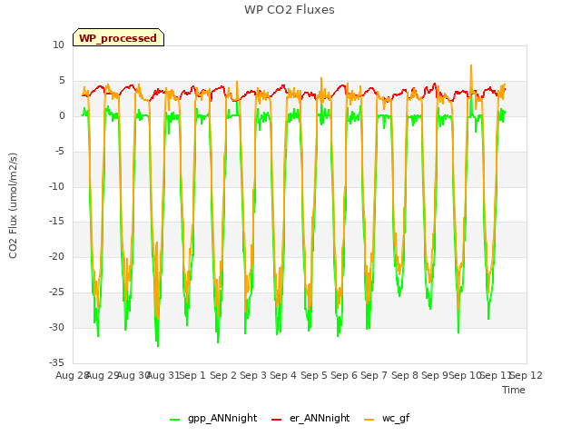 plot of WP CO2 Fluxes