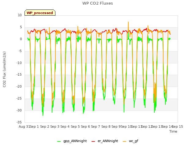 plot of WP CO2 Fluxes