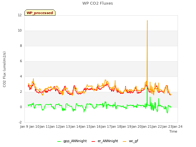 plot of WP CO2 Fluxes