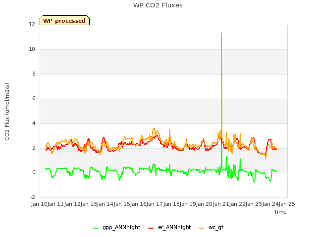 plot of WP CO2 Fluxes