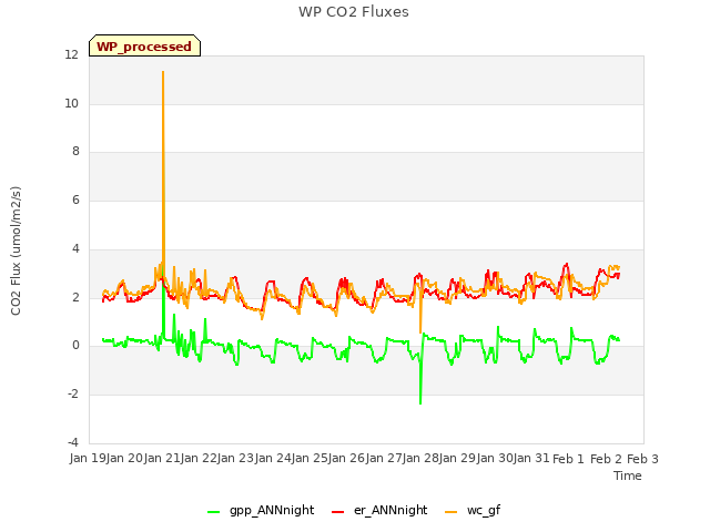 plot of WP CO2 Fluxes