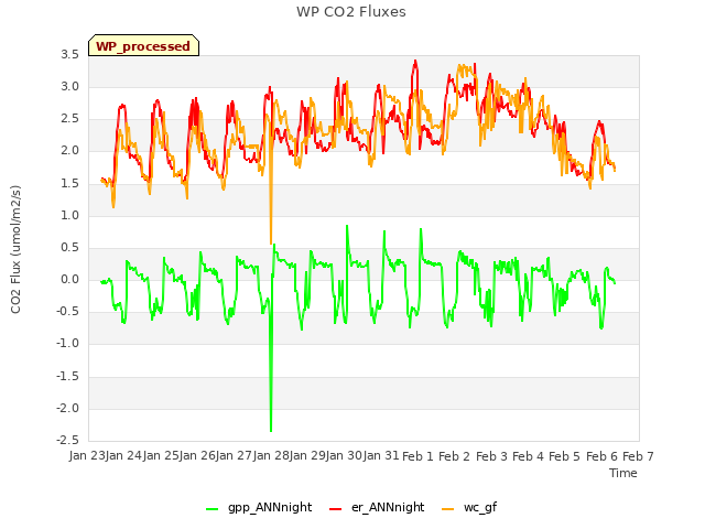 plot of WP CO2 Fluxes