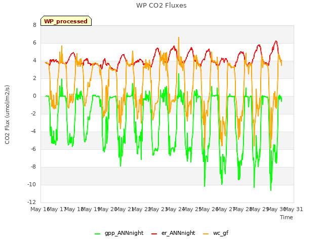 plot of WP CO2 Fluxes