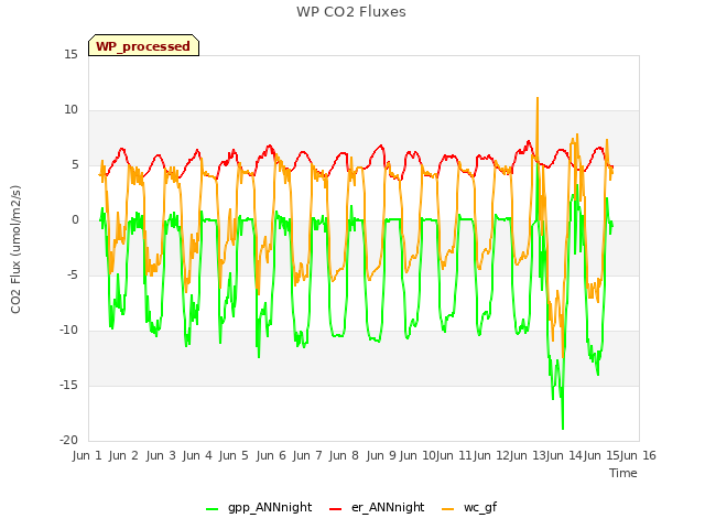 plot of WP CO2 Fluxes