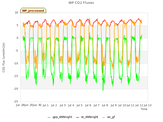 plot of WP CO2 Fluxes