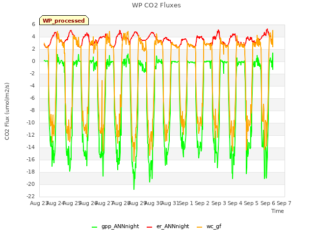 plot of WP CO2 Fluxes