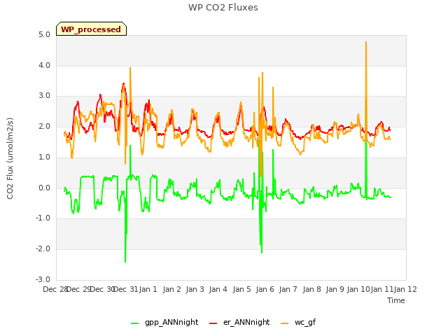 plot of WP CO2 Fluxes