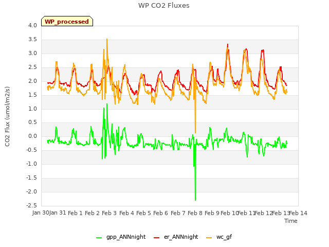 plot of WP CO2 Fluxes