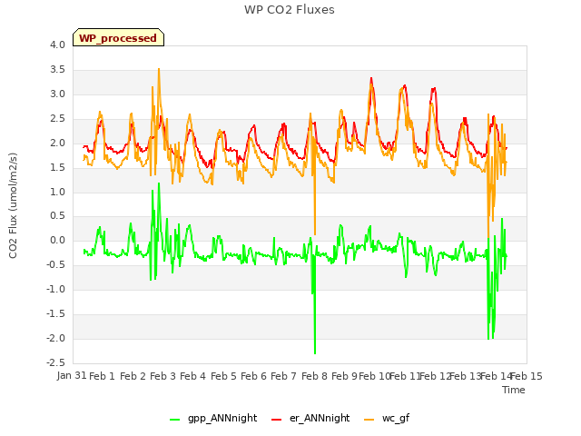 plot of WP CO2 Fluxes