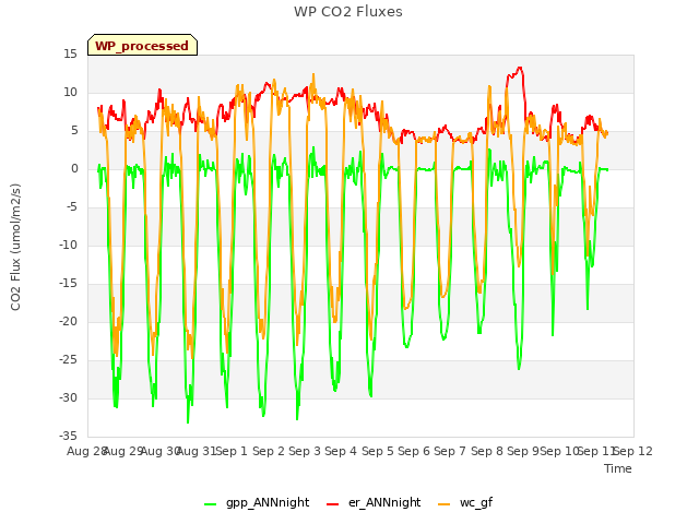 plot of WP CO2 Fluxes