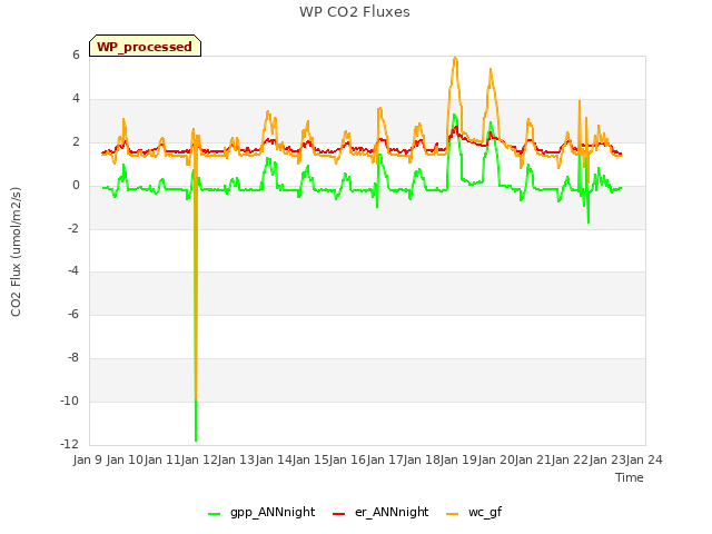 plot of WP CO2 Fluxes