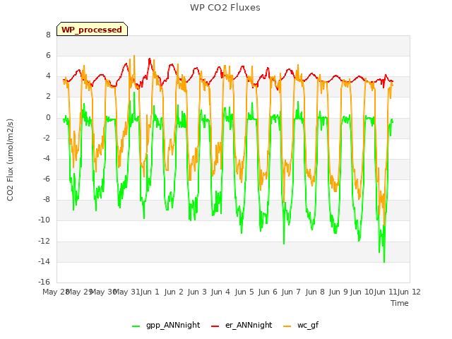 plot of WP CO2 Fluxes