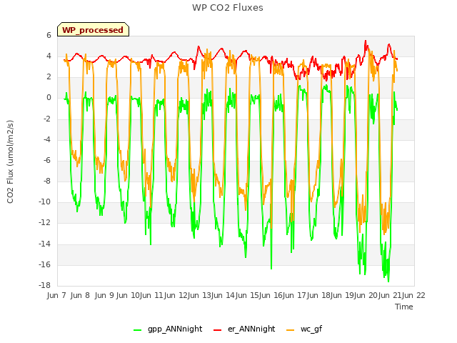 plot of WP CO2 Fluxes