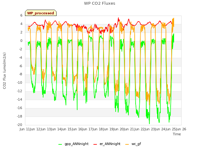 plot of WP CO2 Fluxes