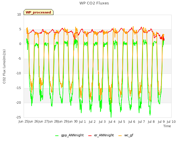 plot of WP CO2 Fluxes