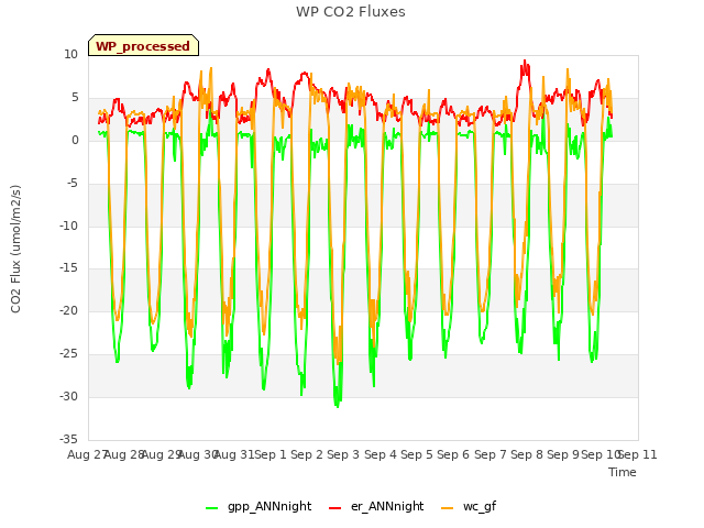 plot of WP CO2 Fluxes