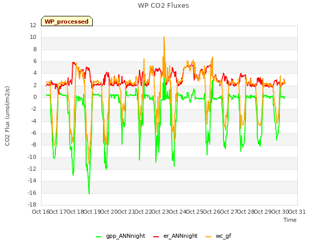 plot of WP CO2 Fluxes