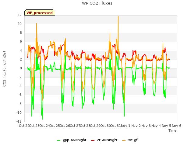 plot of WP CO2 Fluxes