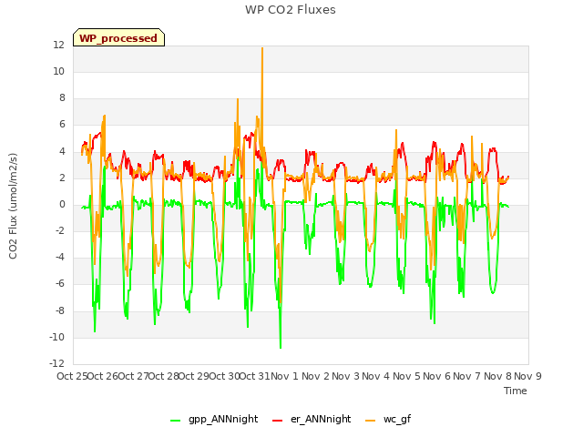plot of WP CO2 Fluxes