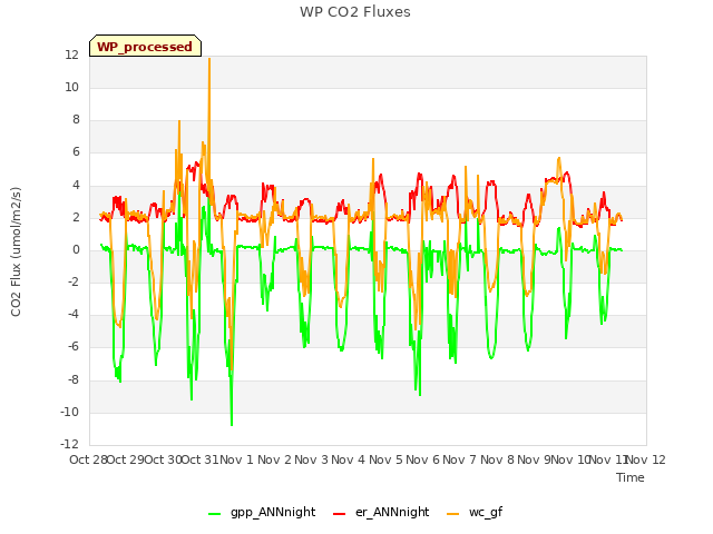 plot of WP CO2 Fluxes