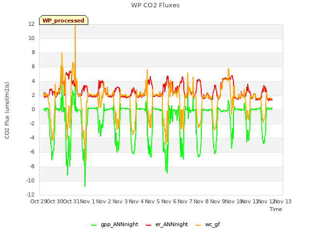 plot of WP CO2 Fluxes