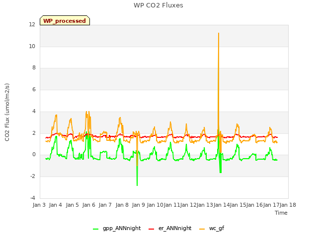 plot of WP CO2 Fluxes
