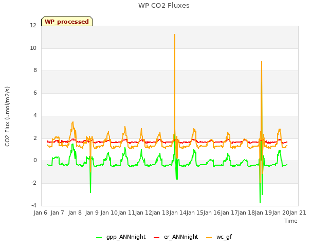 plot of WP CO2 Fluxes