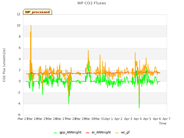 plot of WP CO2 Fluxes