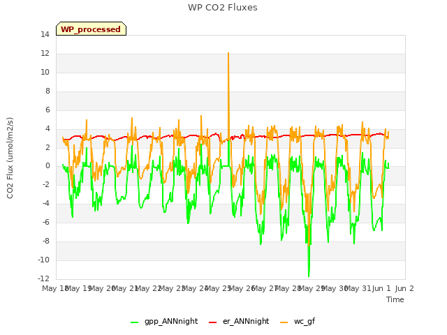 plot of WP CO2 Fluxes