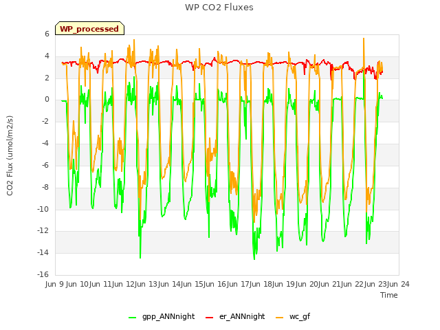 plot of WP CO2 Fluxes