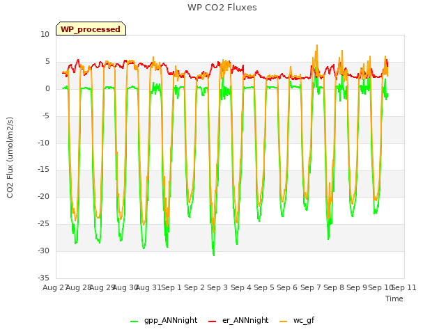 plot of WP CO2 Fluxes