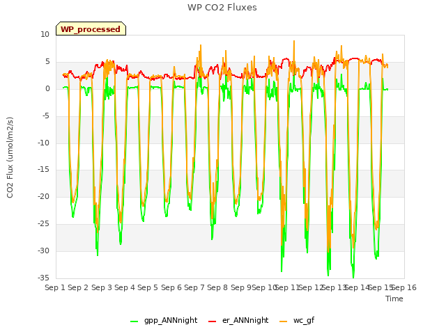 plot of WP CO2 Fluxes