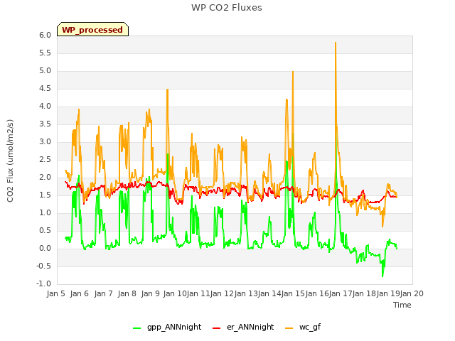 plot of WP CO2 Fluxes