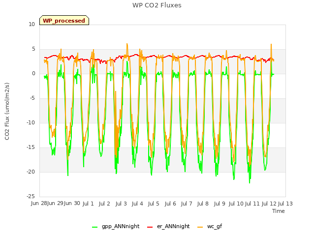 plot of WP CO2 Fluxes