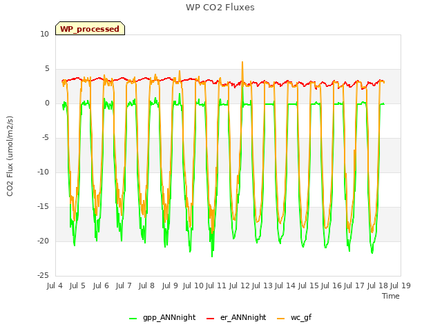 plot of WP CO2 Fluxes