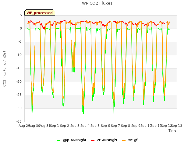 plot of WP CO2 Fluxes