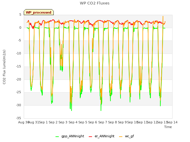 plot of WP CO2 Fluxes