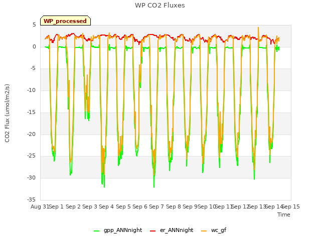 plot of WP CO2 Fluxes