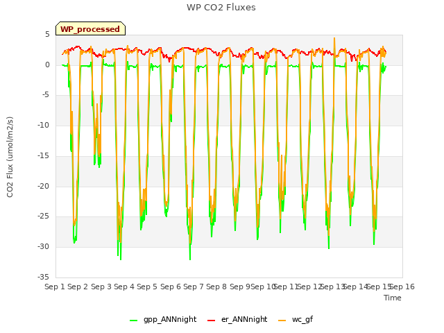 plot of WP CO2 Fluxes