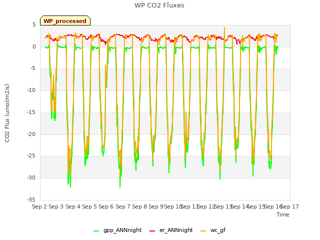 plot of WP CO2 Fluxes