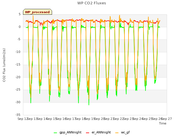 plot of WP CO2 Fluxes