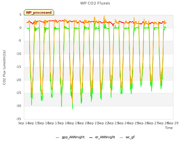 plot of WP CO2 Fluxes