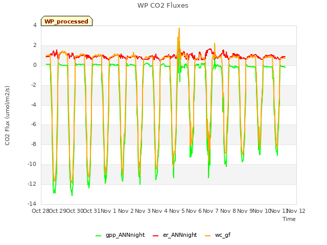 plot of WP CO2 Fluxes