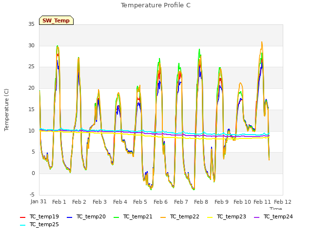 plot of Temperature Profile C