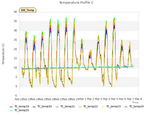 plot of Temperature Profile C