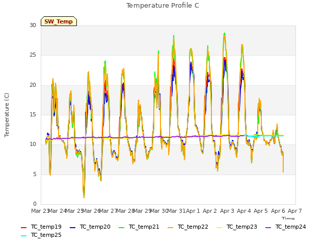 plot of Temperature Profile C