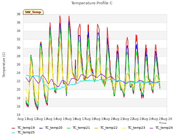 plot of Temperature Profile C