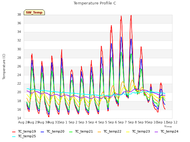 plot of Temperature Profile C